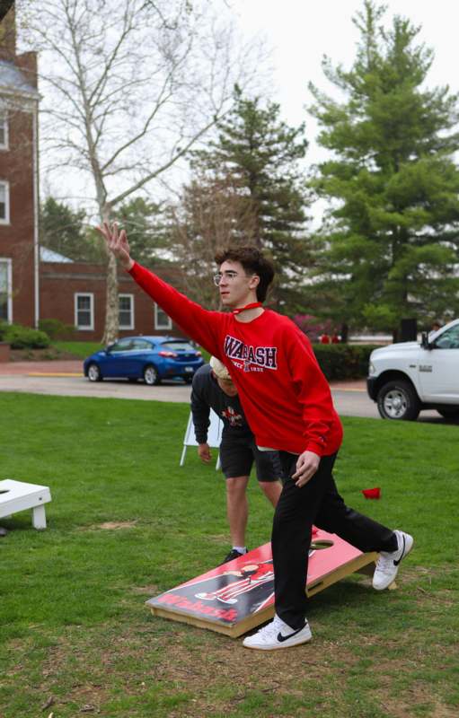 a man in a red shirt