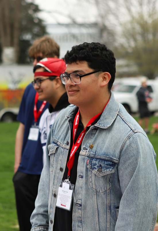 a group of people standing outside