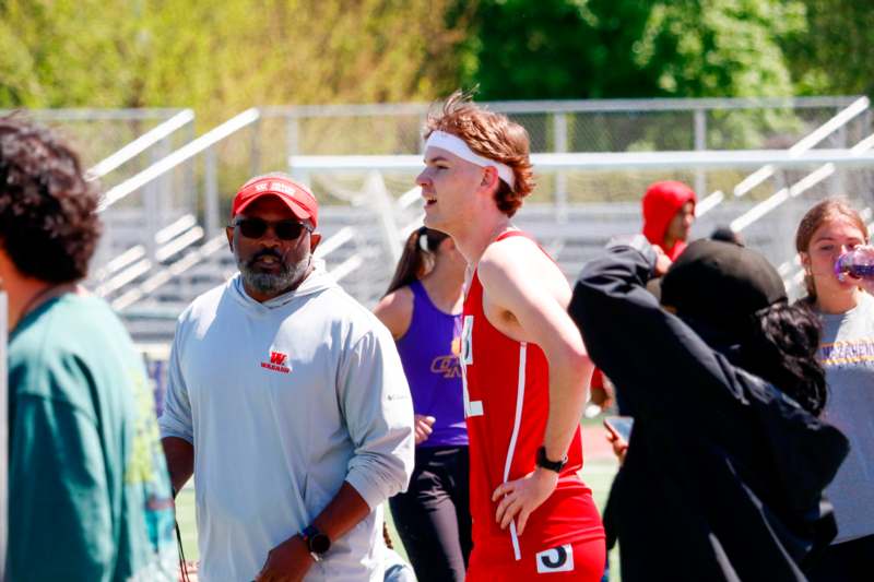 a group of people on a track