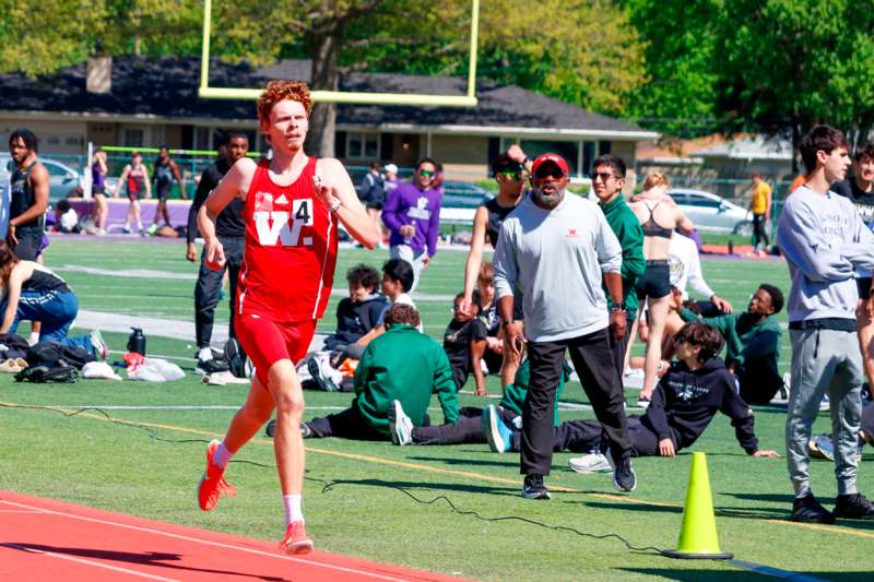 a man running on a track