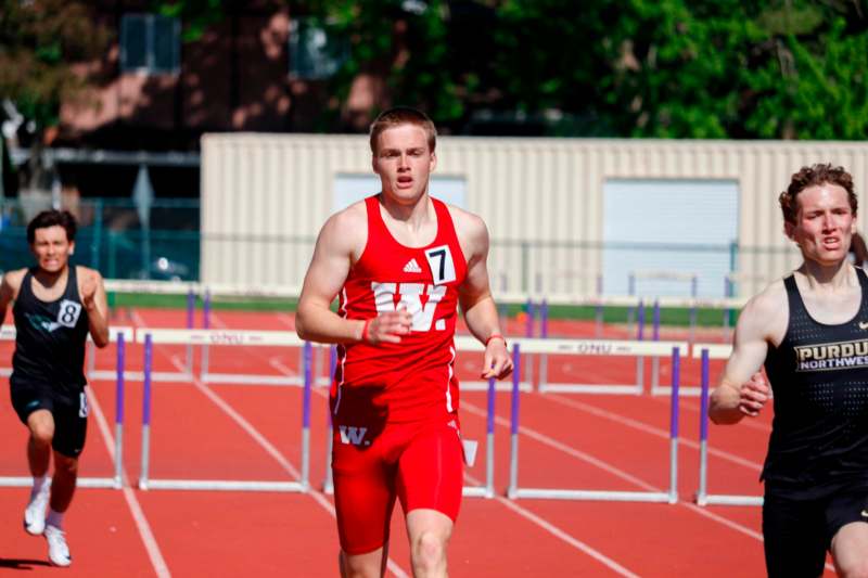 a man running on a track