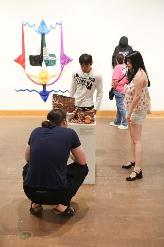 a group of people in a room