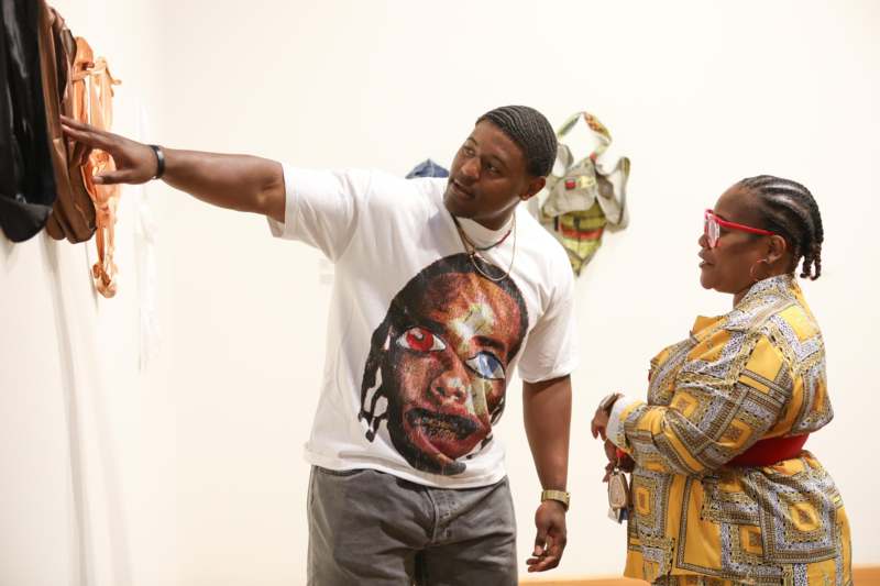 a man pointing at something