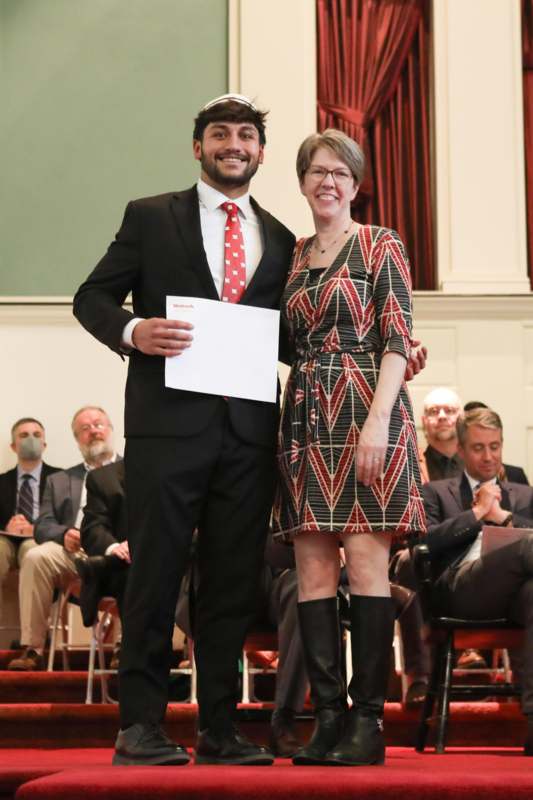 a man and woman standing together