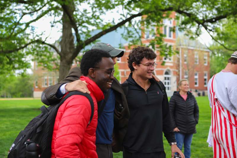a group of people walking together