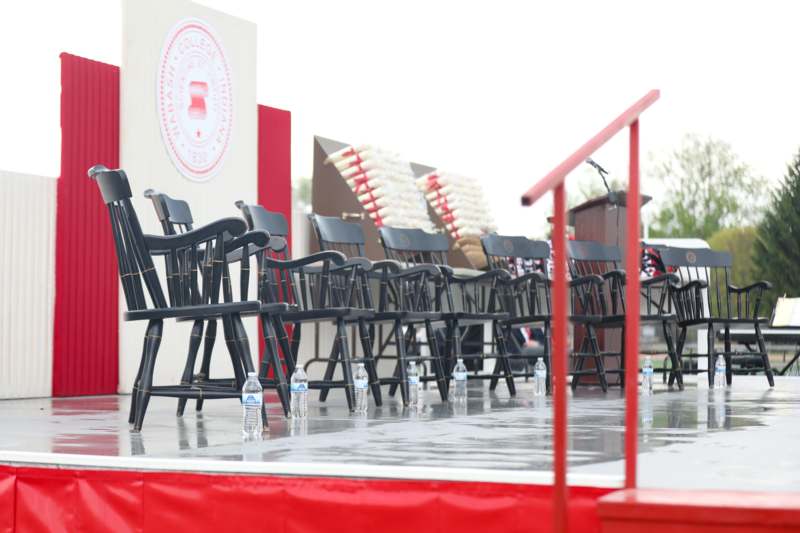 a group of chairs on a stage