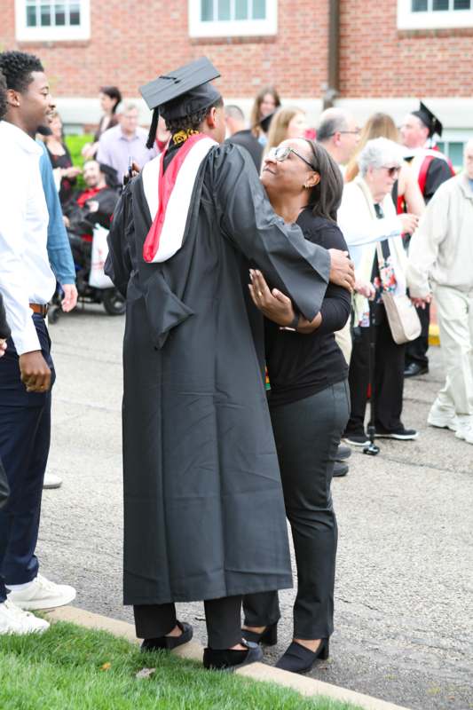 a man hugging a woman