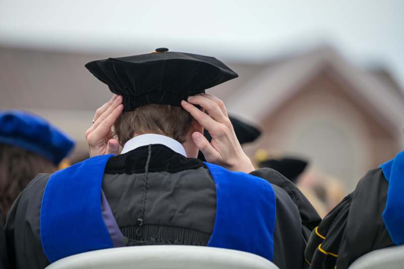 a person in a graduation gown