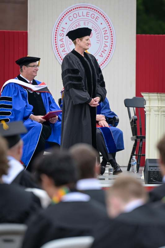 a group of people in graduation gowns