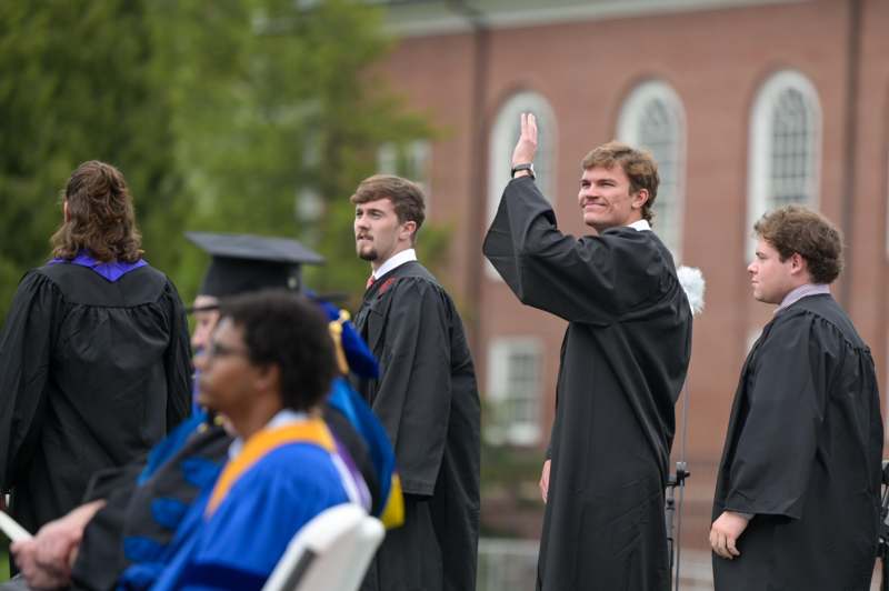 a group of people in graduation gowns