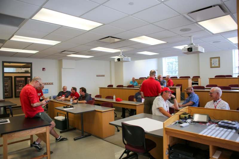 a group of people in a room