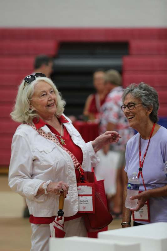 a group of women in a gym