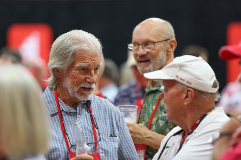a group of men talking