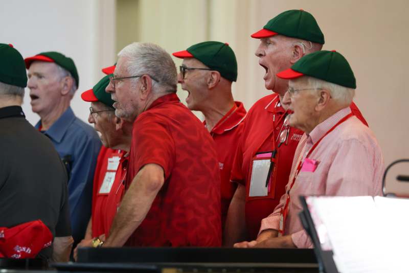 a group of men singing