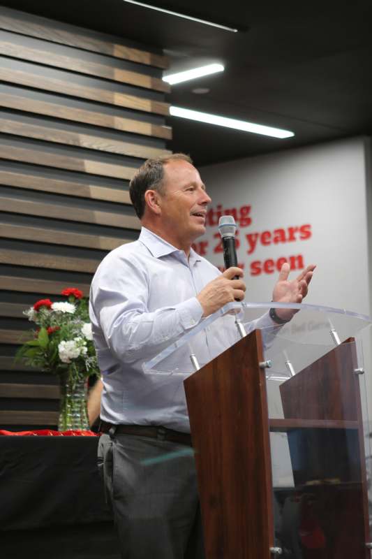 a man speaking into a microphone