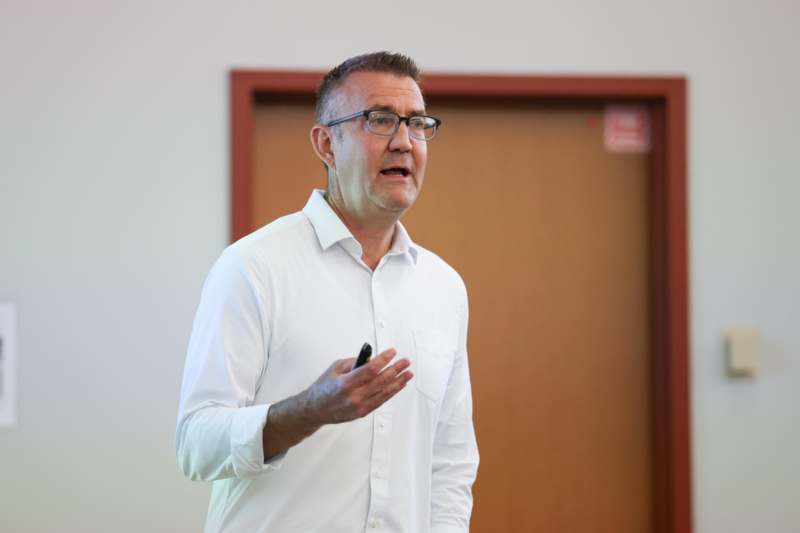 a man in a white shirt