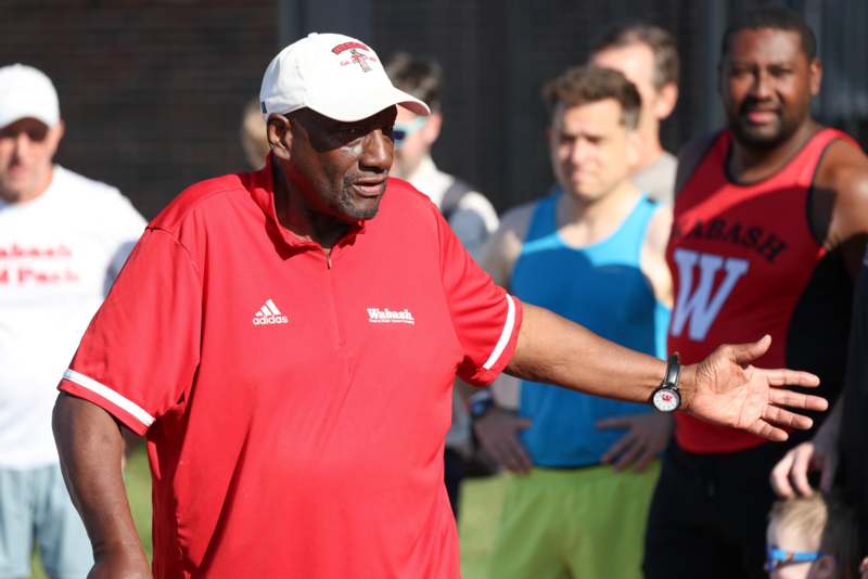 a man in a red shirt