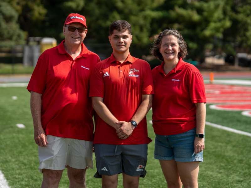Wabash Football Senior Day 2026 - a group of people standing on a sports field