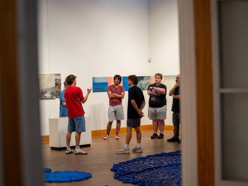 a group of people in a room