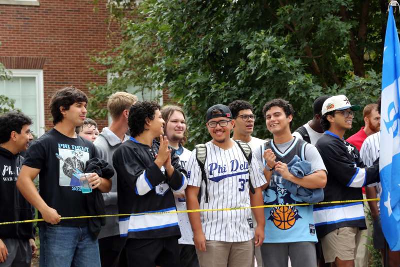 a group of people standing together