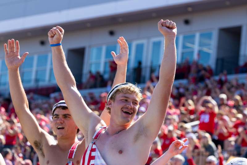 a group of men in a stadium