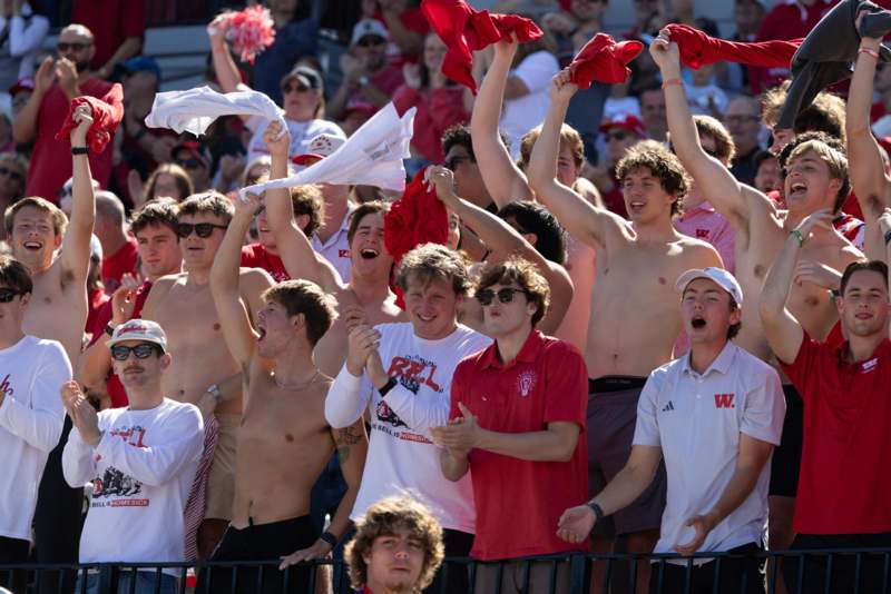 a group of people in a stadium