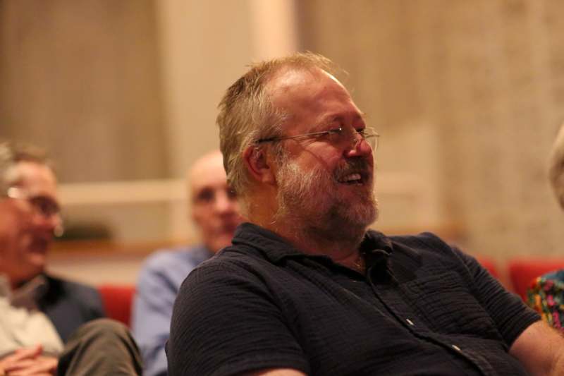 a man in a black shirt