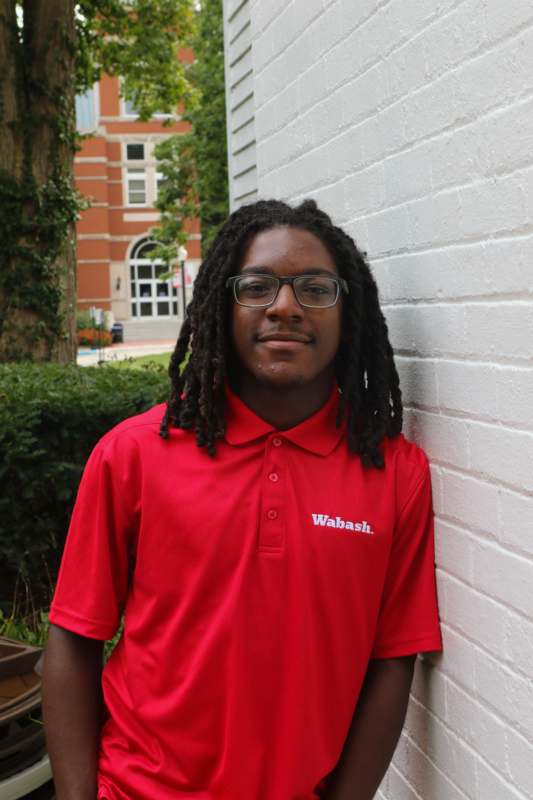 a man in a red shirt