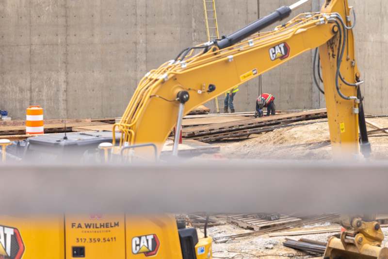 a construction site with construction equipment