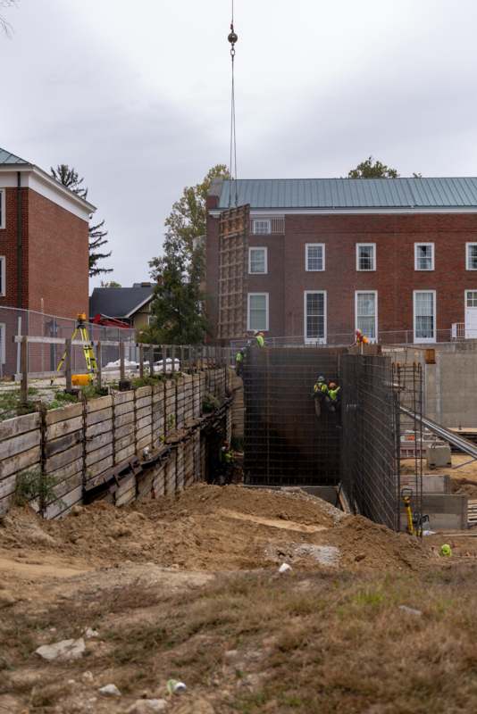 a group of people working on a construction site