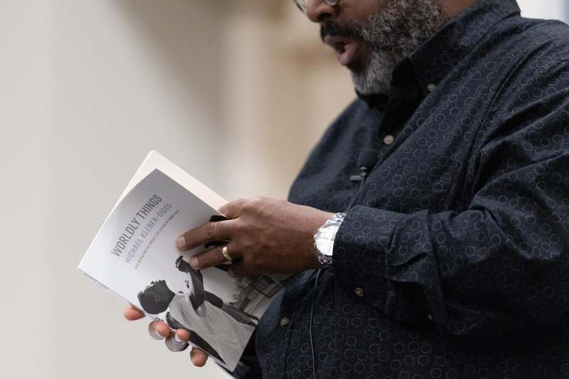a man reading a book
