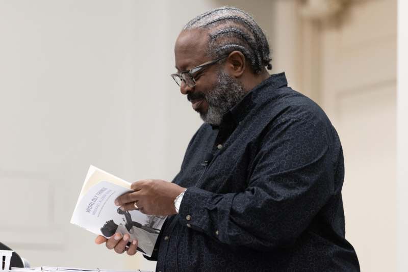 a man reading a book