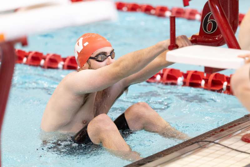 a man in a swimming pool