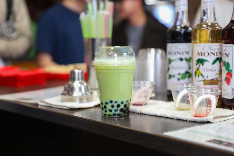 a drink in a plastic cup