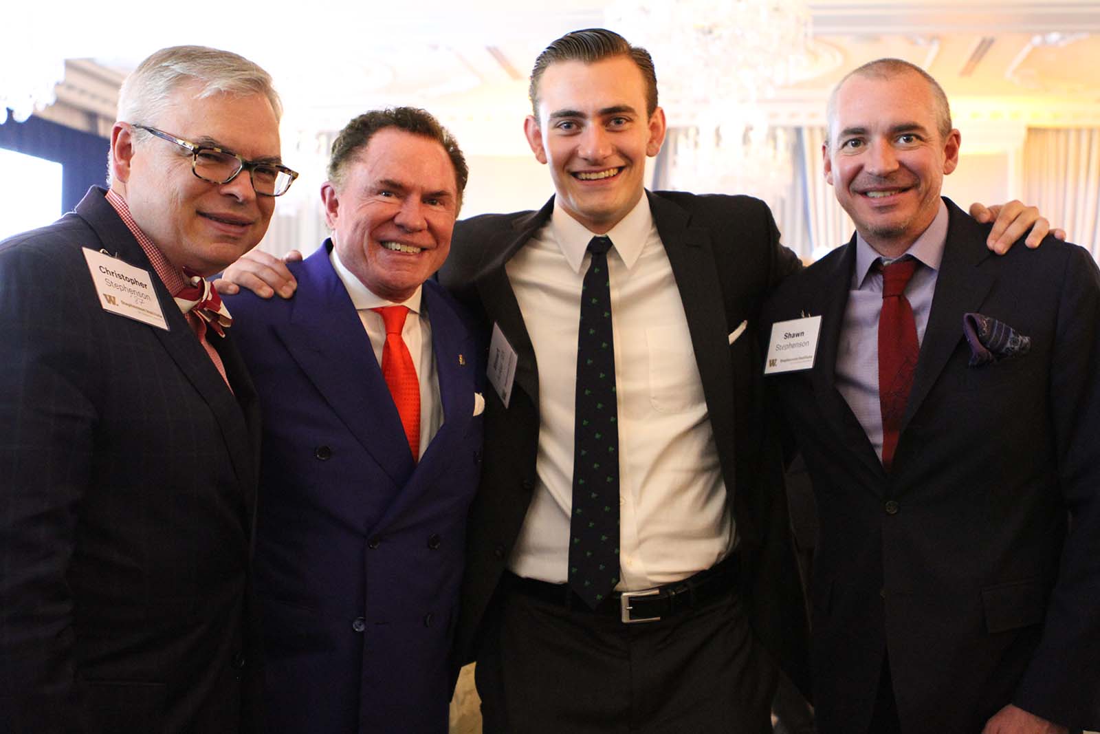 Christopher Stephenson ’87, Richard J Stephenson ’62, Stuart Anker ’23, and Shawn Stephenson ’98